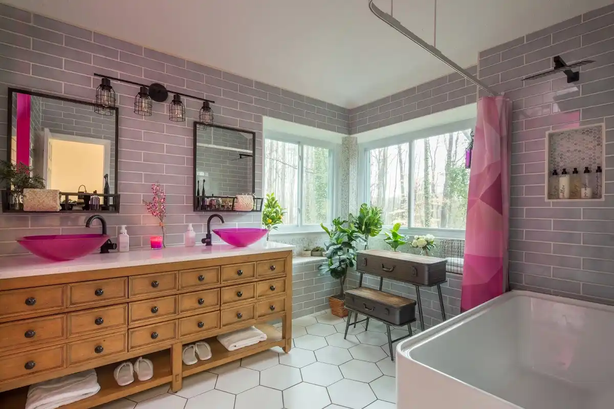 Bathroom renovation after water damage restoration in North Olmsted