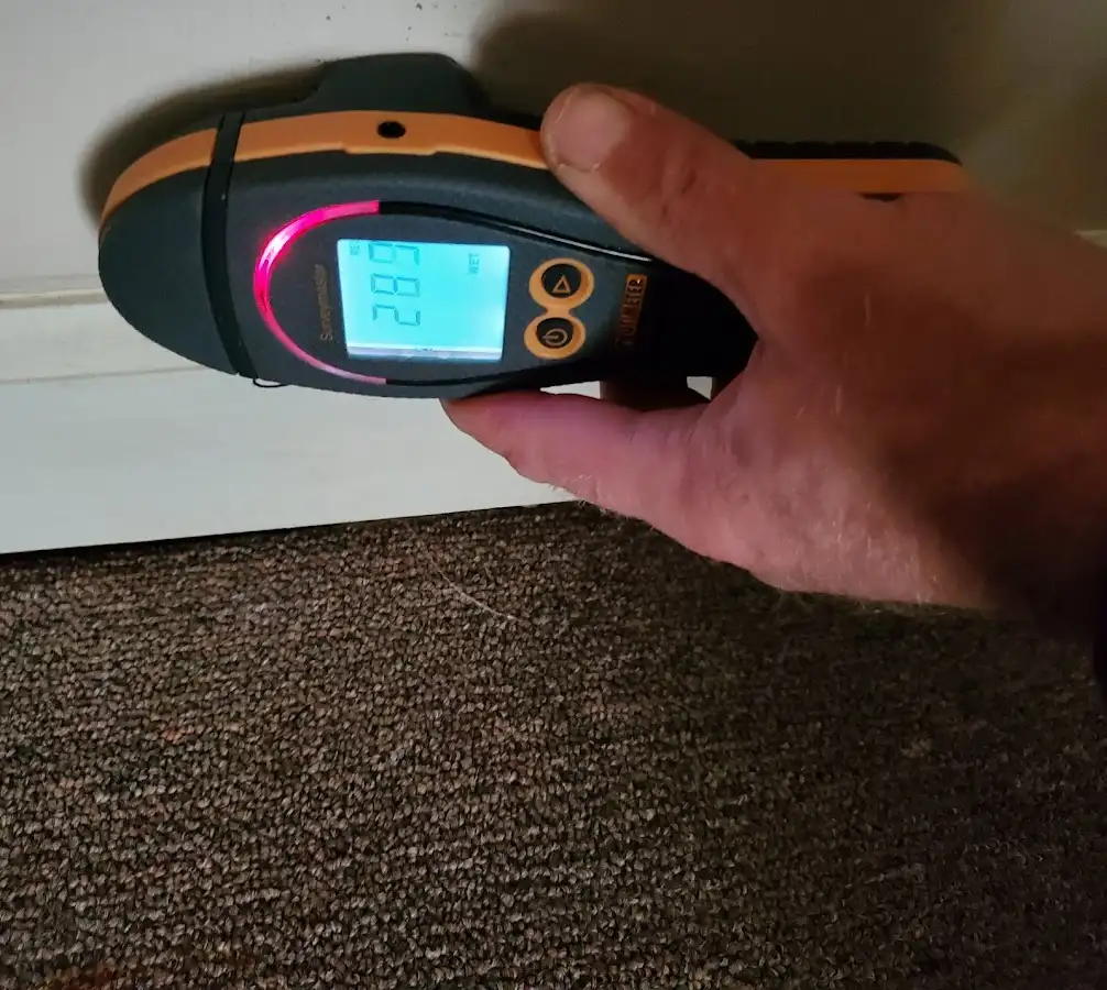 Moisture detection at baseboard during Sewage Cleanup & Sanitation in North Olmsted